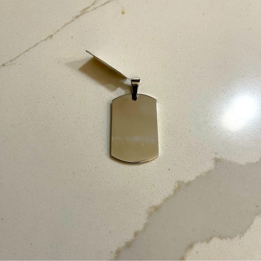 NWT INOX stainless steel dog tag charm